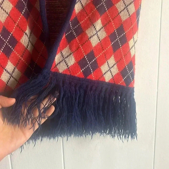 Vintage blue & red geometric kimono size medium - Picture 4 of 6